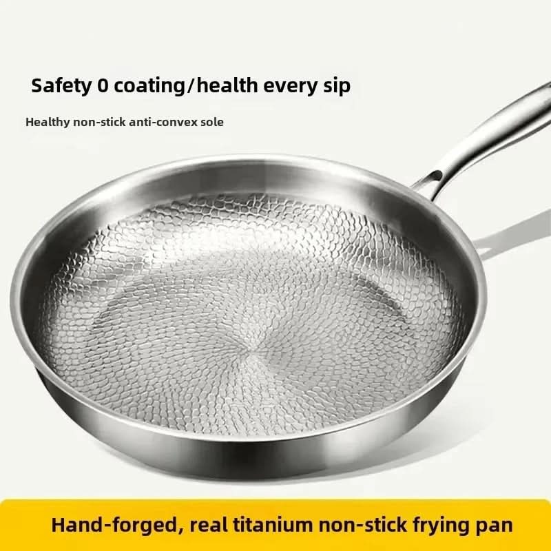 Titanium Hammered Non-Stick Frying Pan for Even Heating | 26-30 cm, With or Without Lid | Cooking for All Stovetops