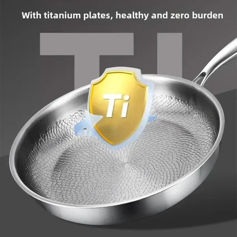 Titanium Hammered Non-Stick Frying Pan for Even Heating | 26-30 cm, With or Without Lid | Cooking for All Stovetops