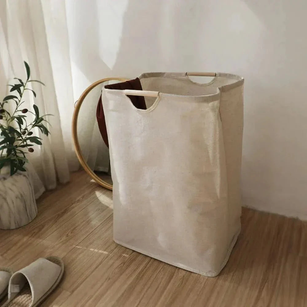 Foldable Cotton Linen Laundry Basket