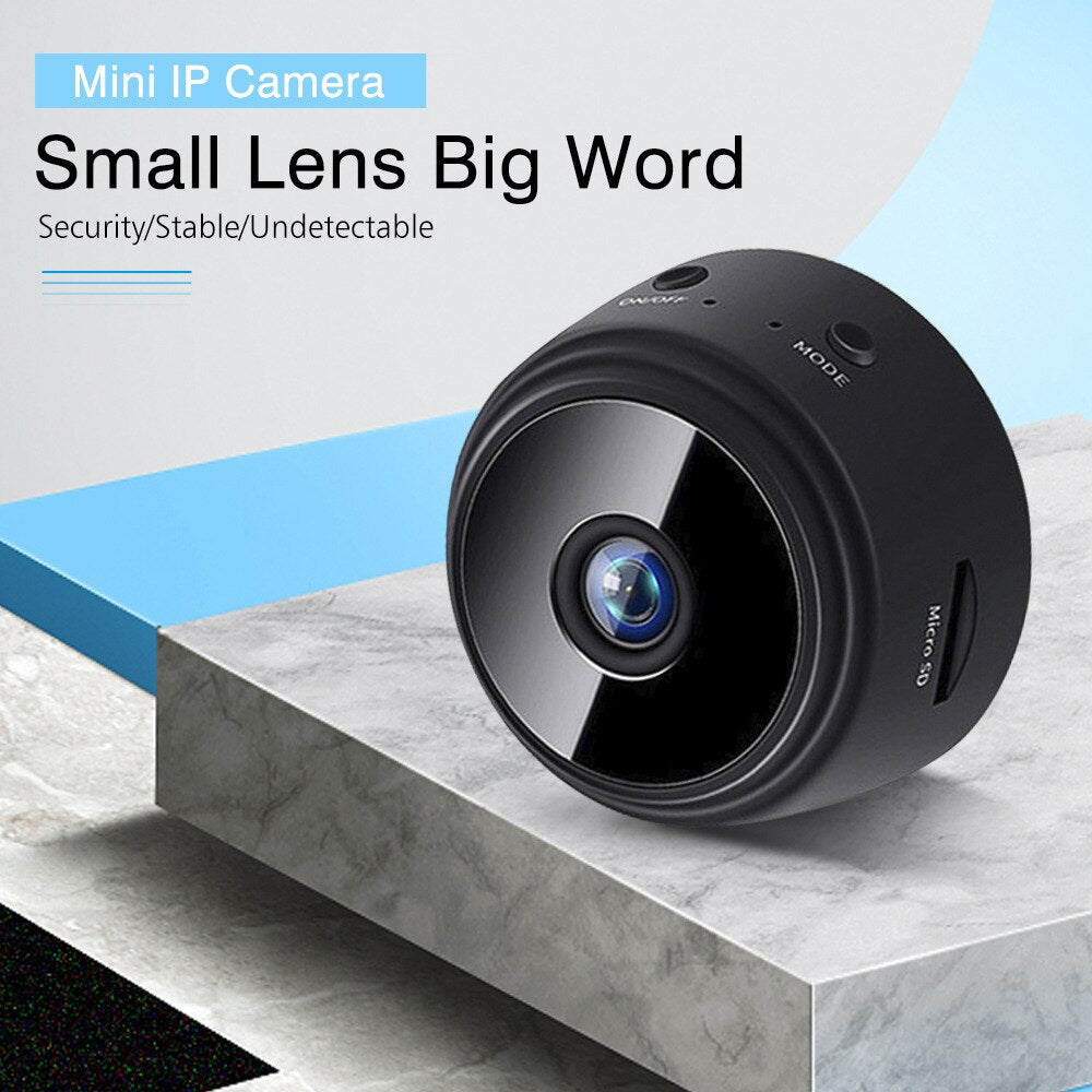 Mini Security Camera with 1080p HD Video and Night Vision | Magnetic Mount, Motion Detection and Memory Card Options
