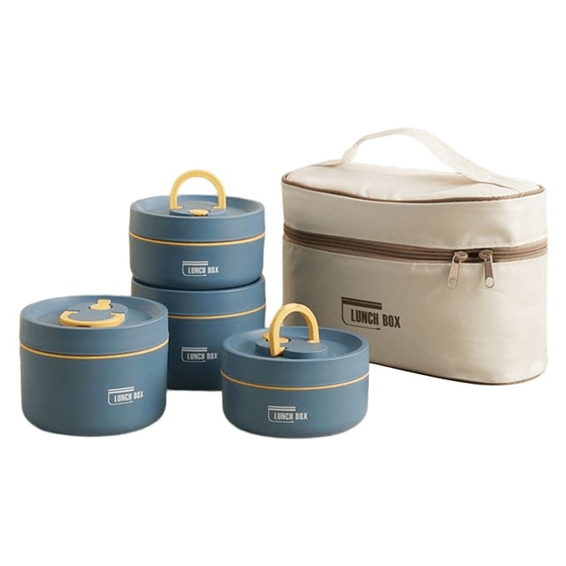 Insulated Stainless Steel Lunch Box | 420-620ml, Blue Brown or White | Double-Walled Leak-Proof Design for Warm Meals