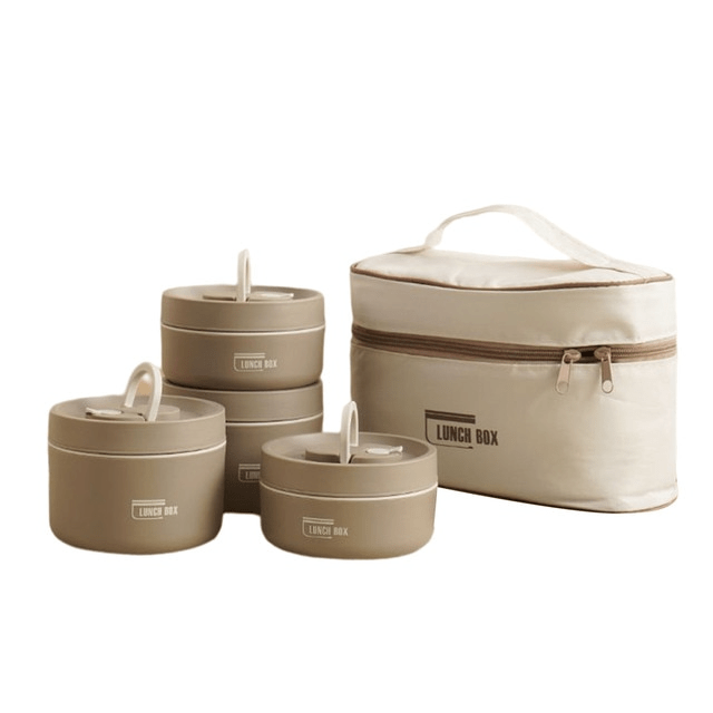 Insulated Stainless Steel Lunch Box | 420-620ml, Blue Brown or White | Double-Walled Leak-Proof Design for Warm Meals