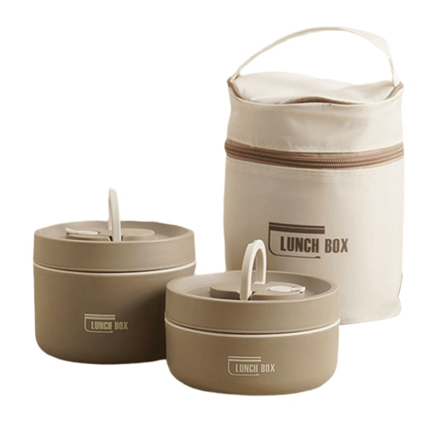 Insulated Stainless Steel Lunch Box | 420-620ml, Blue Brown or White | Double-Walled Leak-Proof Design for Warm Meals