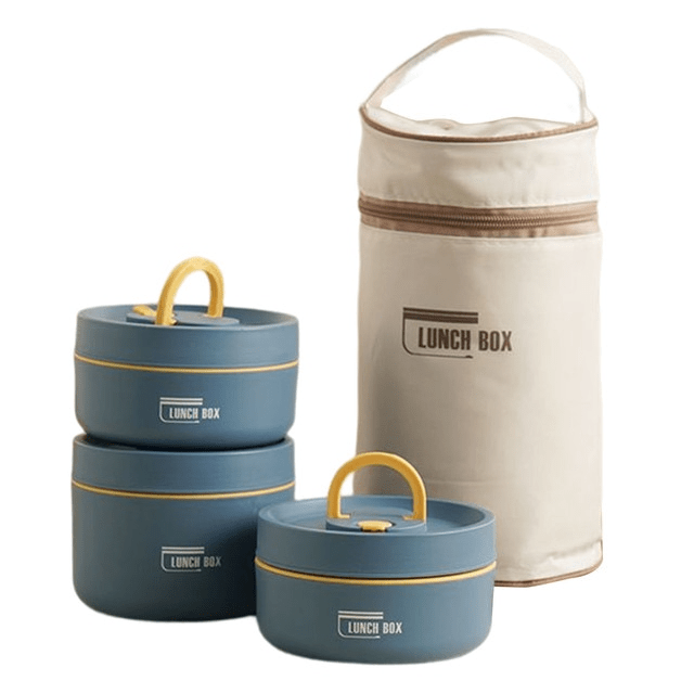 Insulated Stainless Steel Lunch Box | 420-620ml, Blue Brown or White | Double-Walled Leak-Proof Design for Warm Meals