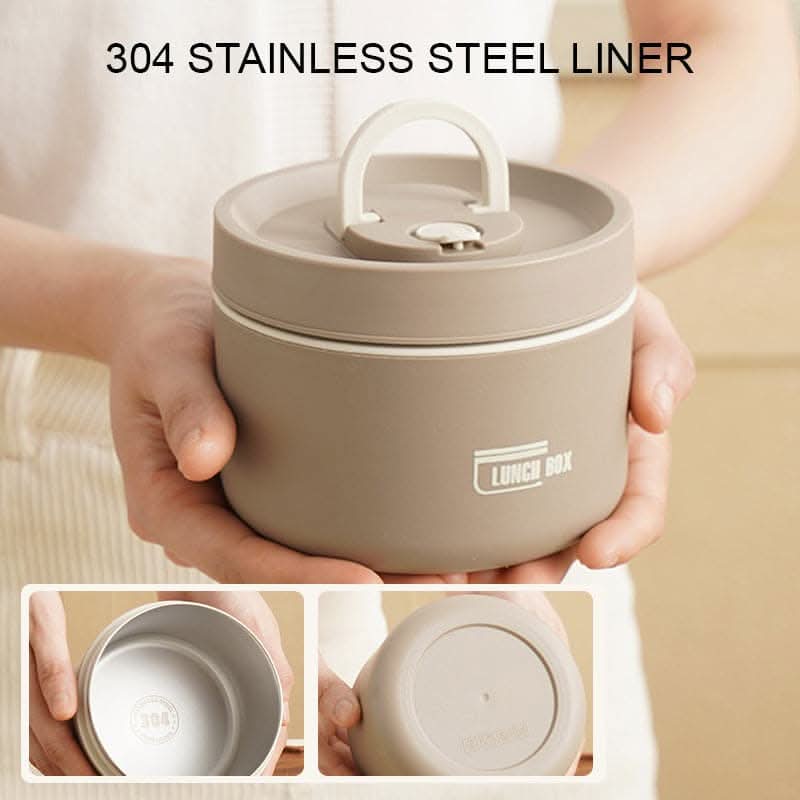 Insulated Stainless Steel Lunch Box | 420-620ml, Blue Brown or White | Double-Walled Leak-Proof Design for Warm Meals