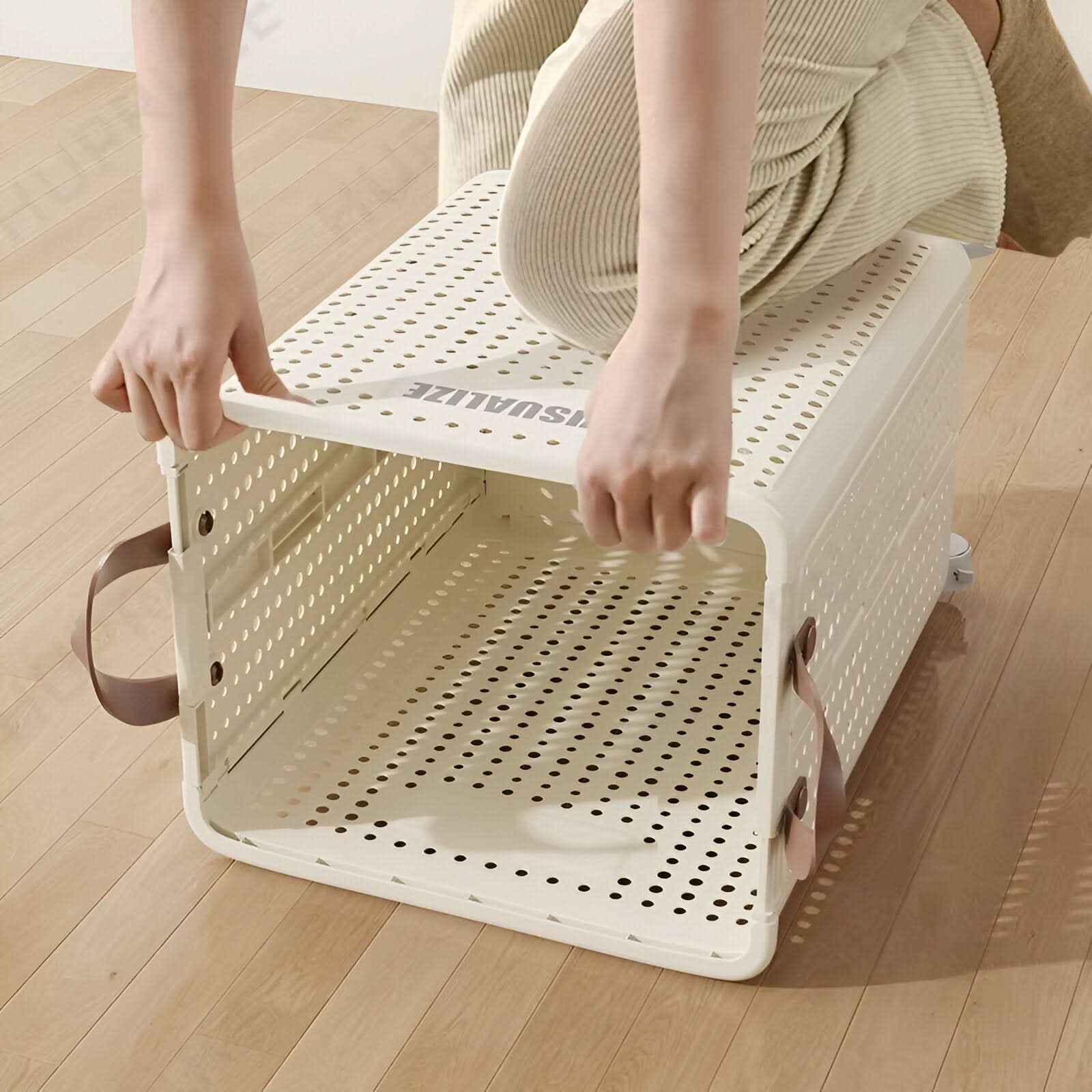 Collapsible Laundry Basket Rolling Hamper