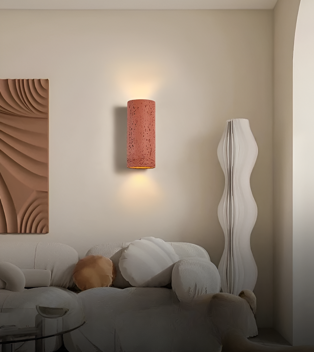 LED Cylinder Wall Light Set of 2