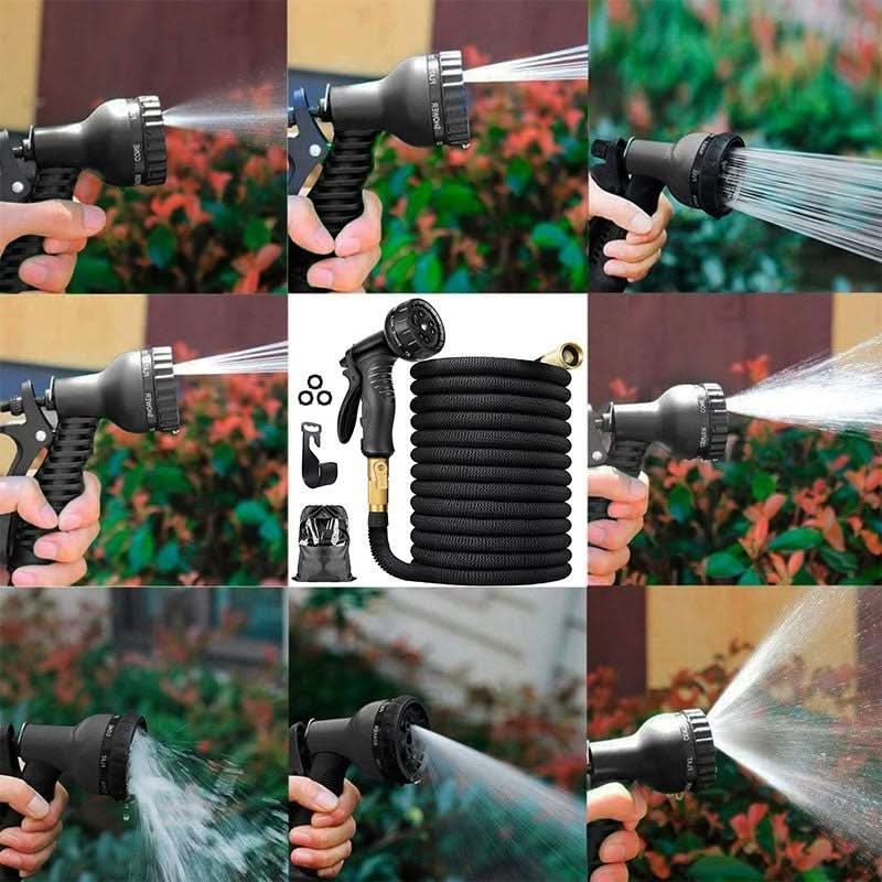 Expandable Garden Hose 50FT or 100FT | 8 Spray Patterns & Brass Fittings | Lightweight Leak-Resistant Watering Hose