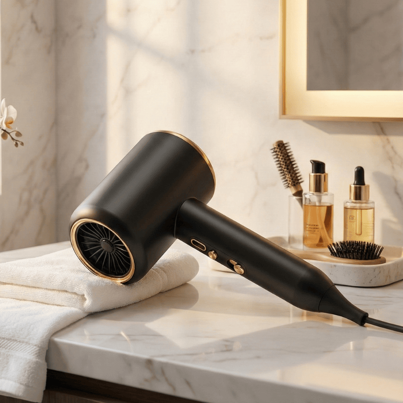 2400W Ionic Hair Dryer with Diffuser & Concentrator Attachments | Black or White | Fast Frizz-Free Salon Styling