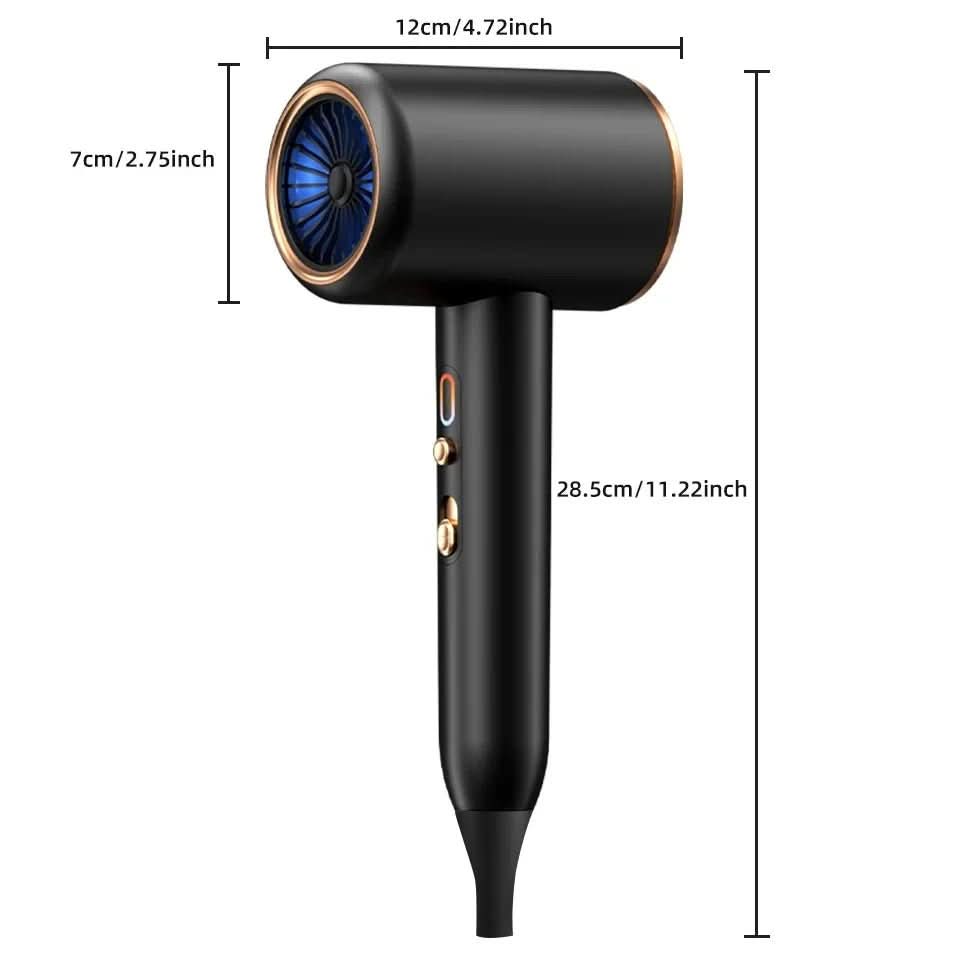 2400W Ionic Hair Dryer with Diffuser & Concentrator Attachments | Black or White | Fast Frizz-Free Salon Styling