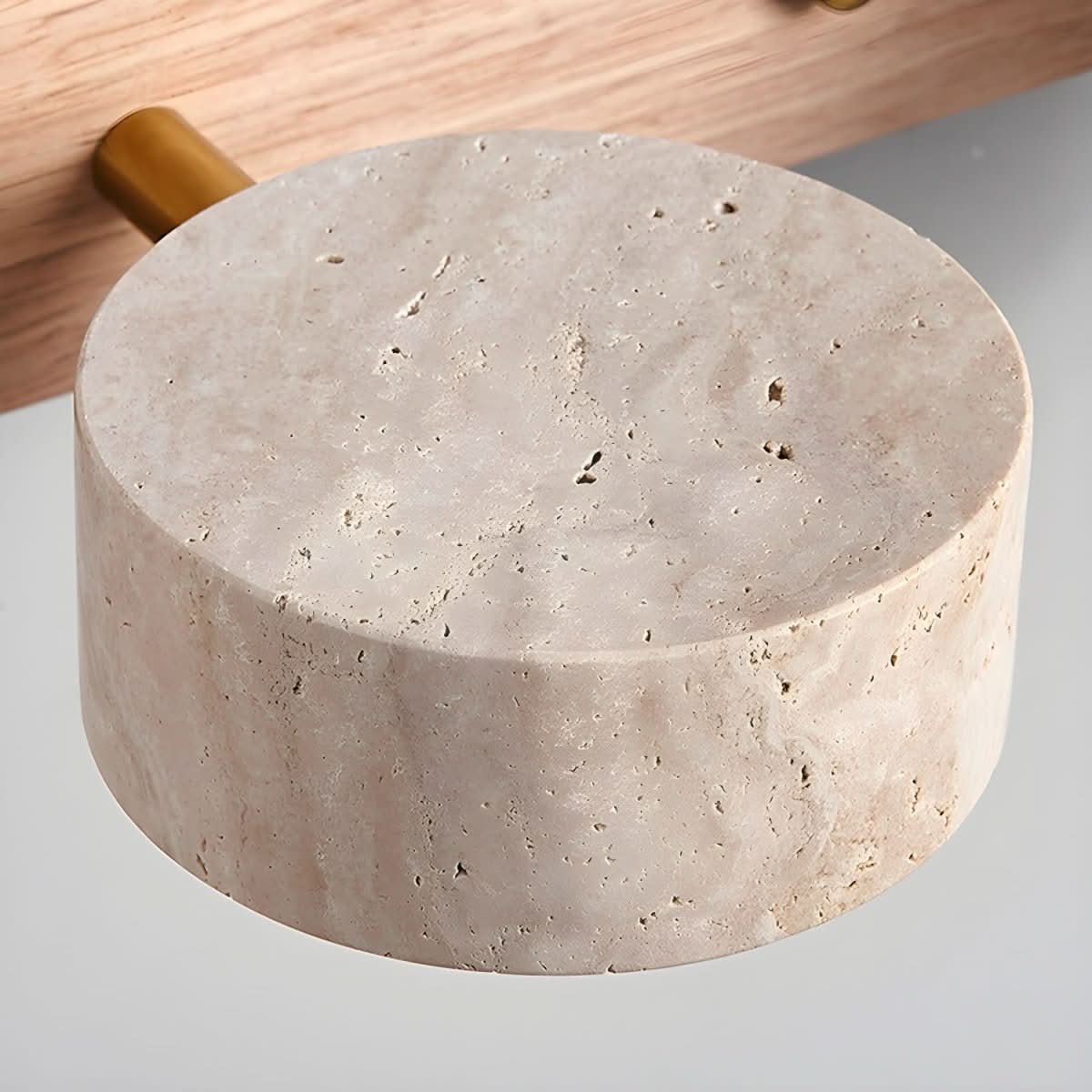 Travertine & Wood LED Wall Light | Walnut or Wood Finish, 3 Sizes | Modern Ambient Sconce for Bedrooms & Hallways