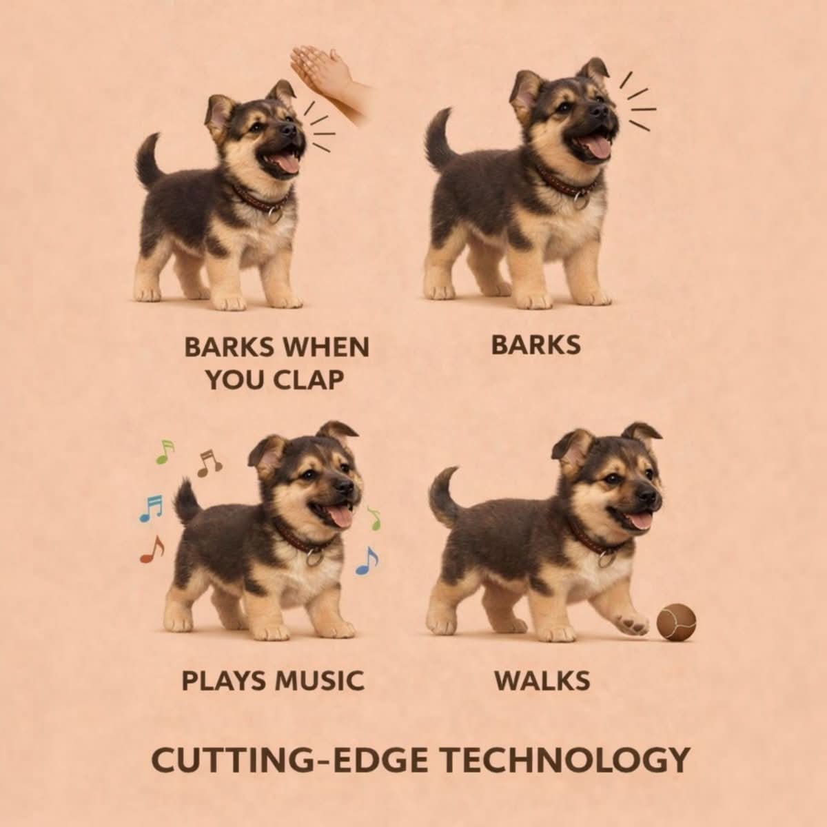 Interactive Robot Puppy Toy Walks, Barks & Wags Tail | Soft Plush 17 cm | Battery-Operated Companion for Kids