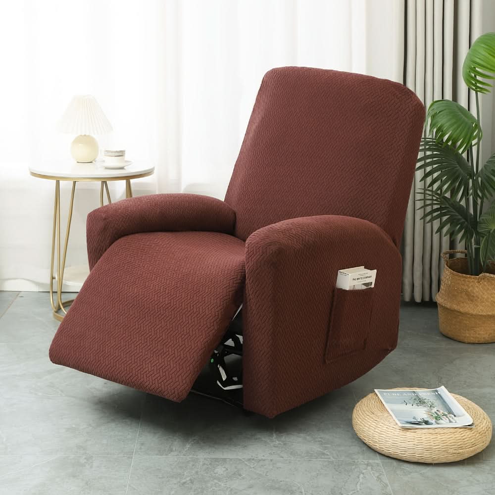 Fitted Recliner Chair Cover in 9 Colors | Soft Microfiber with Side Pocket | Protects Against Dust, Stains & Spills