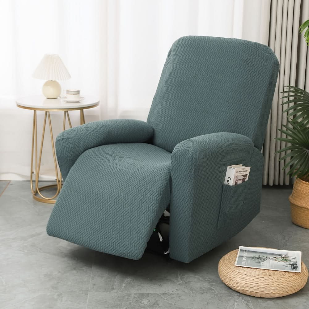 Fitted Recliner Chair Cover in 9 Colors | Soft Microfiber with Side Pocket | Protects Against Dust, Stains & Spills