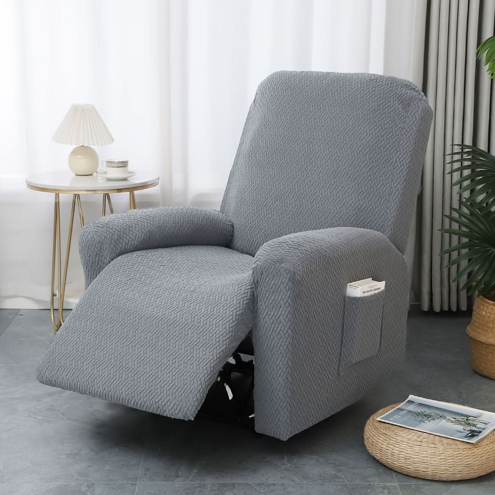 Fitted Recliner Chair Cover in 9 Colors | Soft Microfiber with Side Pocket | Protects Against Dust, Stains & Spills
