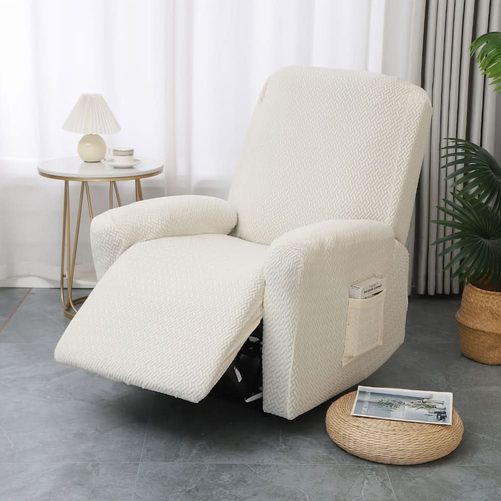 Fitted Recliner Chair Cover in 9 Colors | Soft Microfiber with Side Pocket | Protects Against Dust, Stains & Spills