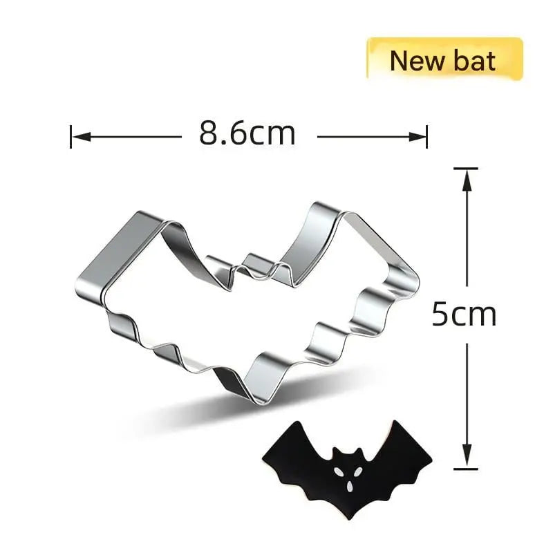 Stainless steel pumpkin and cat cookie cutters for Halloween baking