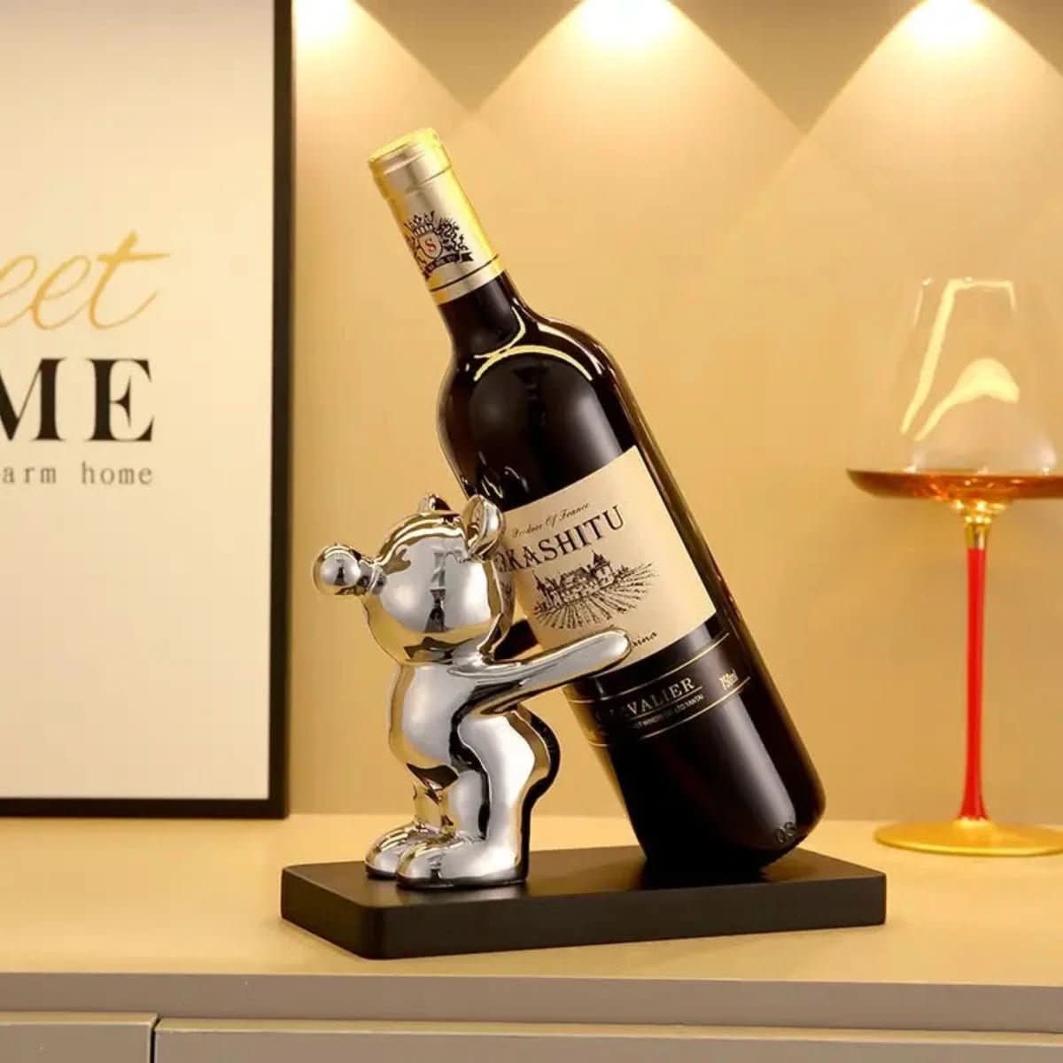 BEARWINE Rack - Playful ceramic wine rack in bear design for stylish bottle storage