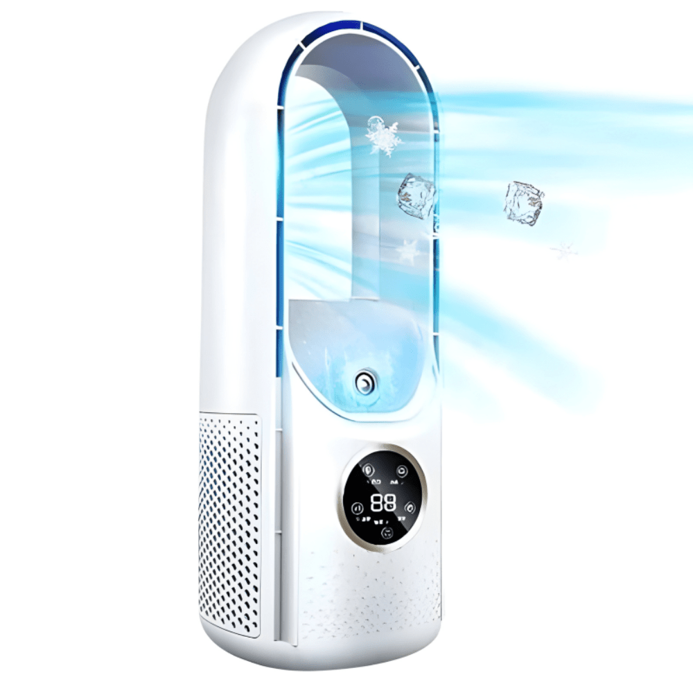 Whisper-Quiet Bladeless Air Cooler for Bedrooms | Compact Design with Sleep Mode | Restful Airflow All Night