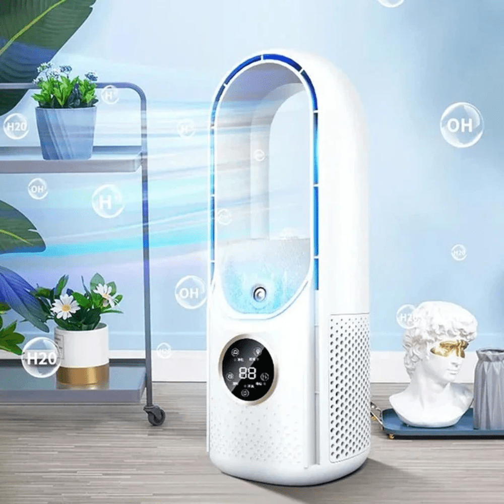 Whisper-Quiet Bladeless Air Cooler for Bedrooms | Compact Design with Sleep Mode | Restful Airflow All Night