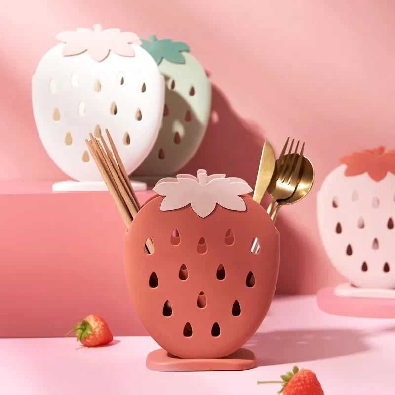 BERRYRACK – Creative Kitchen Holder in Strawberry Design for Cutlery & Chopsticks