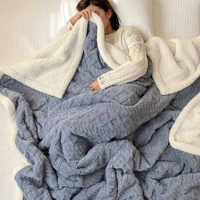 Cozy Wool Blanket for Home, Office & Travel