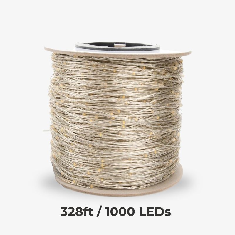LED String Fairy Lights with 100 to 500 Bulbs | Four Lengths from 33 to 164 Feet | Warm White, Pink or Multicolor