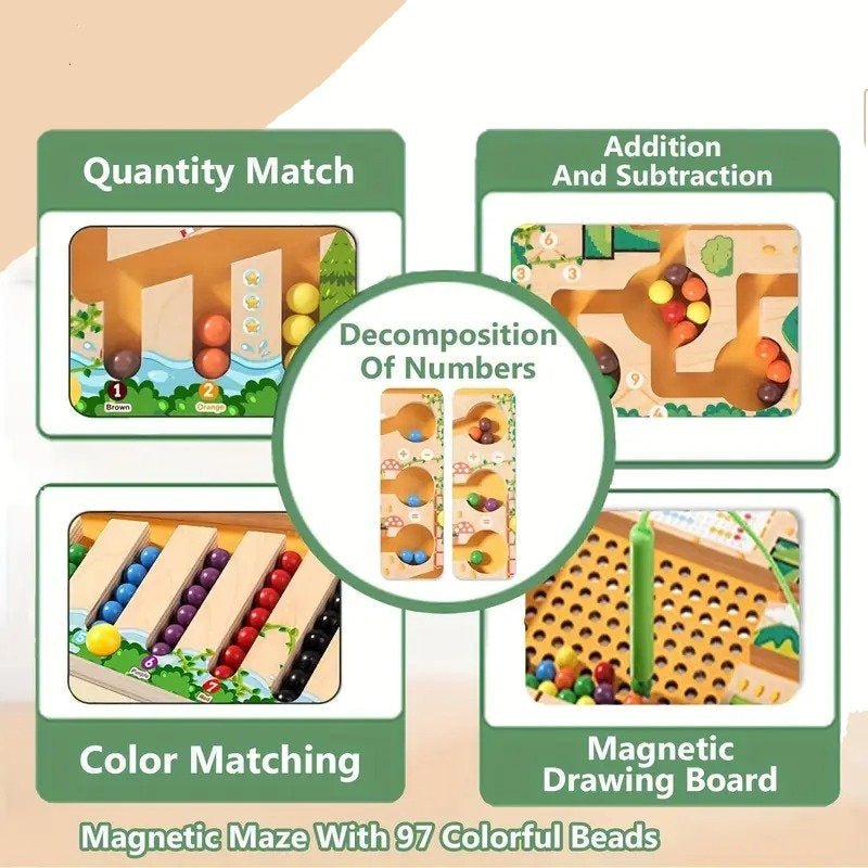 NUMBERRAIL – Montessori Magnetlabyrinth for numbers, colors & logic