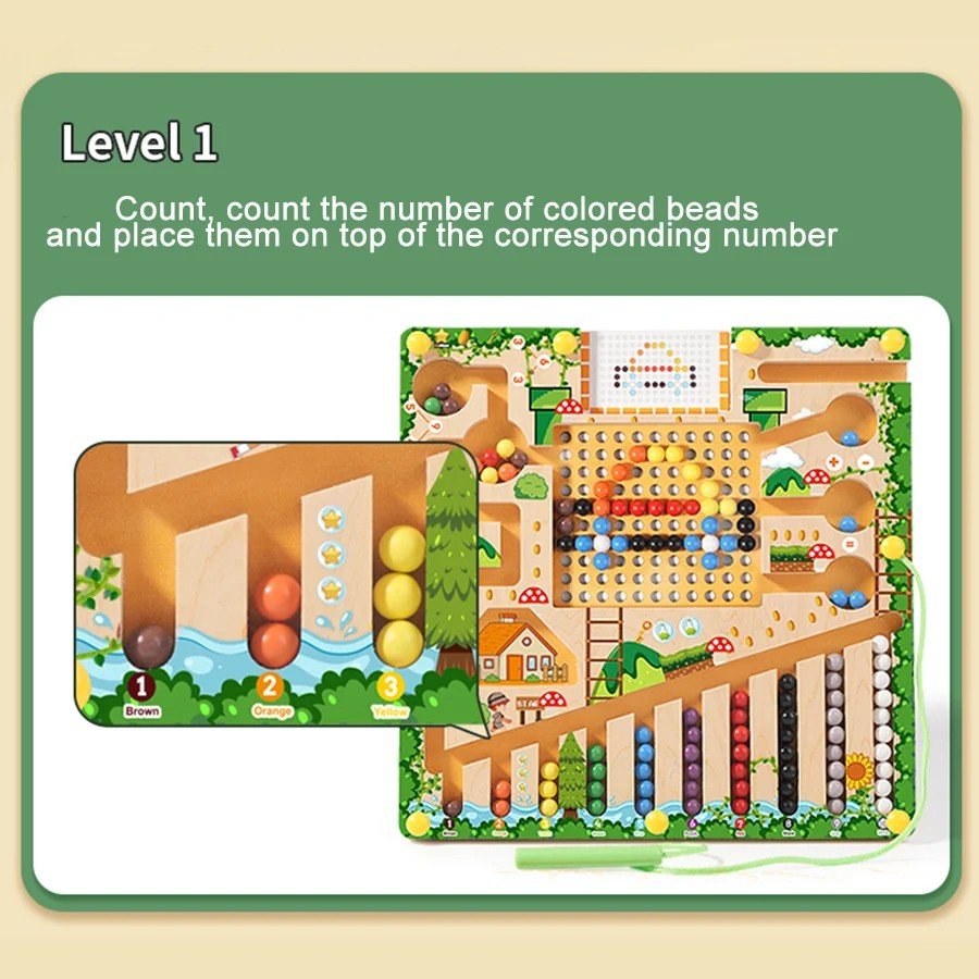 NUMBERRAIL – Montessori Magnetlabyrinth for numbers, colors & logic