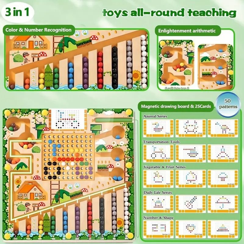 NUMBERRAIL – Montessori Magnetlabyrinth for numbers, colors & logic
