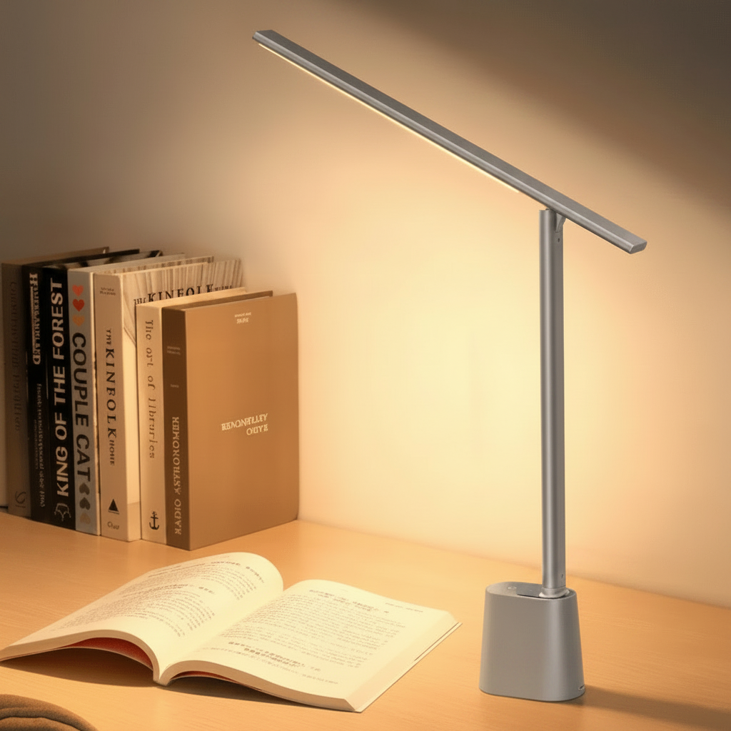 FOLDLITE - Intelligent, foldable LED desk lamp with battery & dimming function - Gray