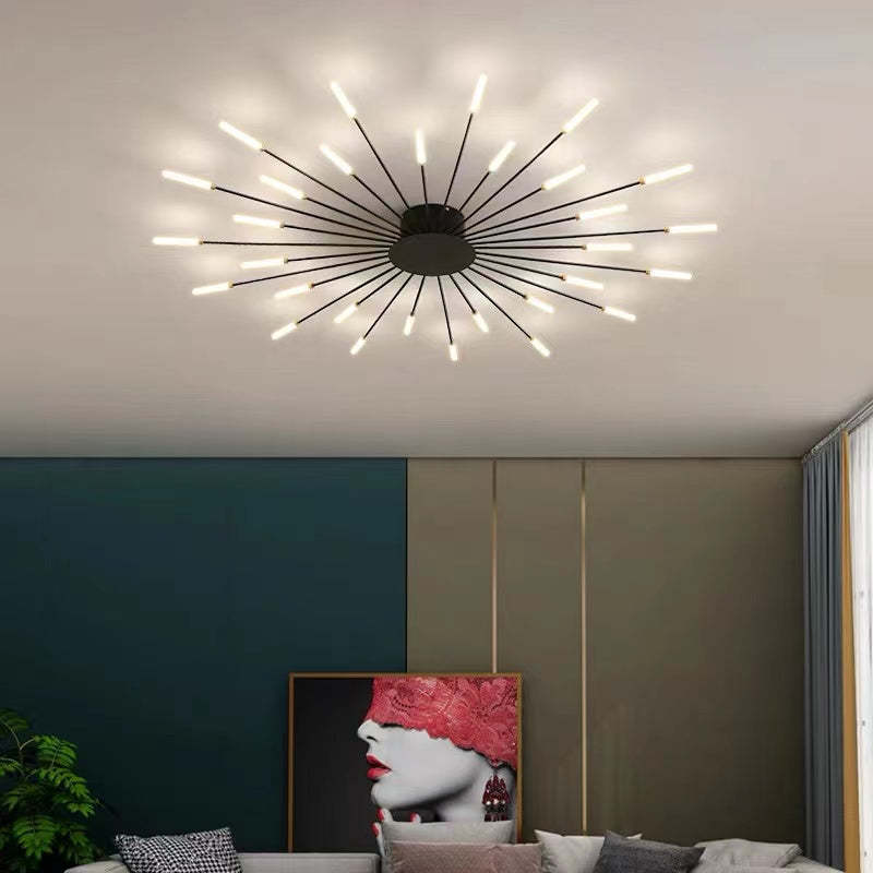 Fireworks Ceiling Light LED Black Gold