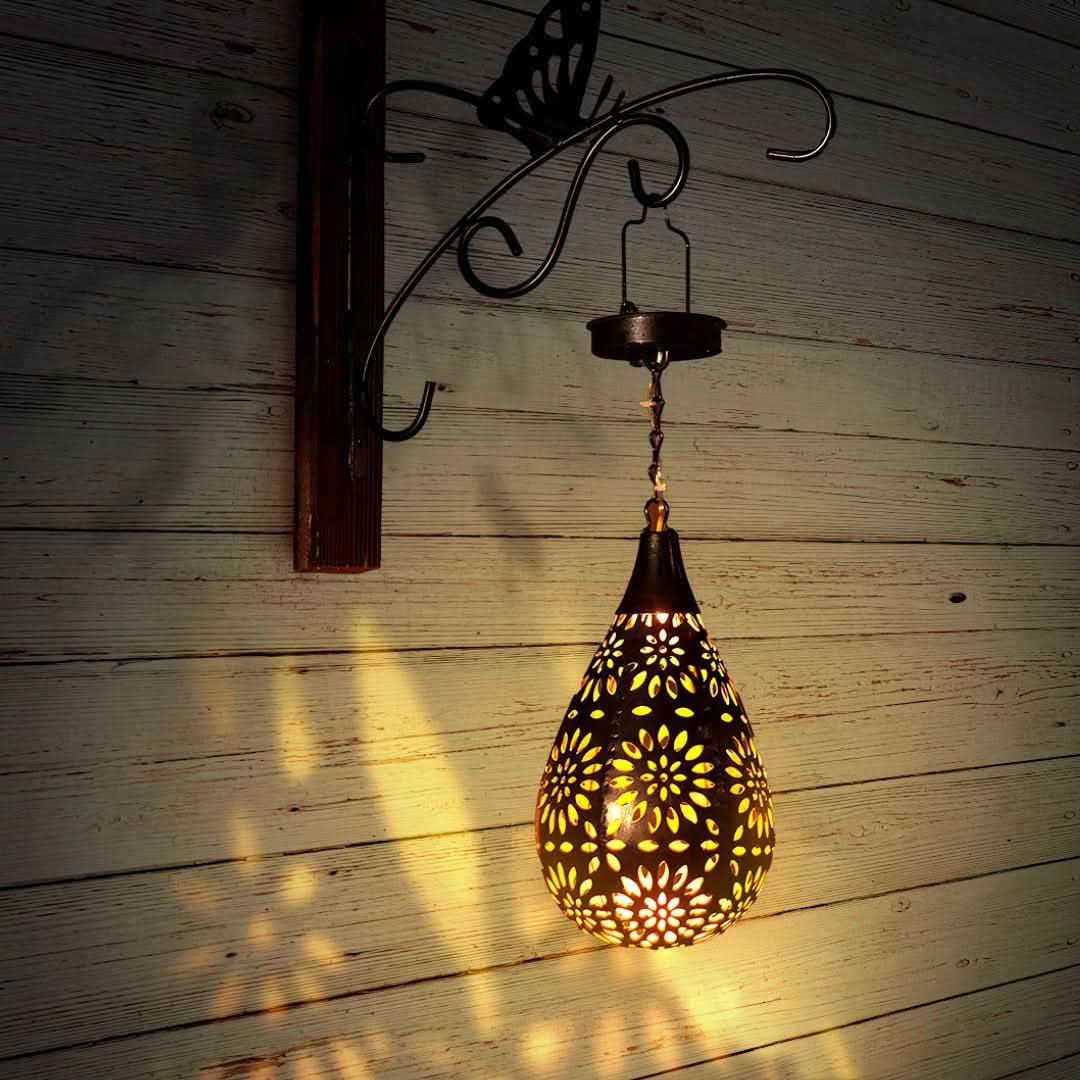 Solar Drop Garden Light with Warm White LED - Waterproof Outdoor Lighting