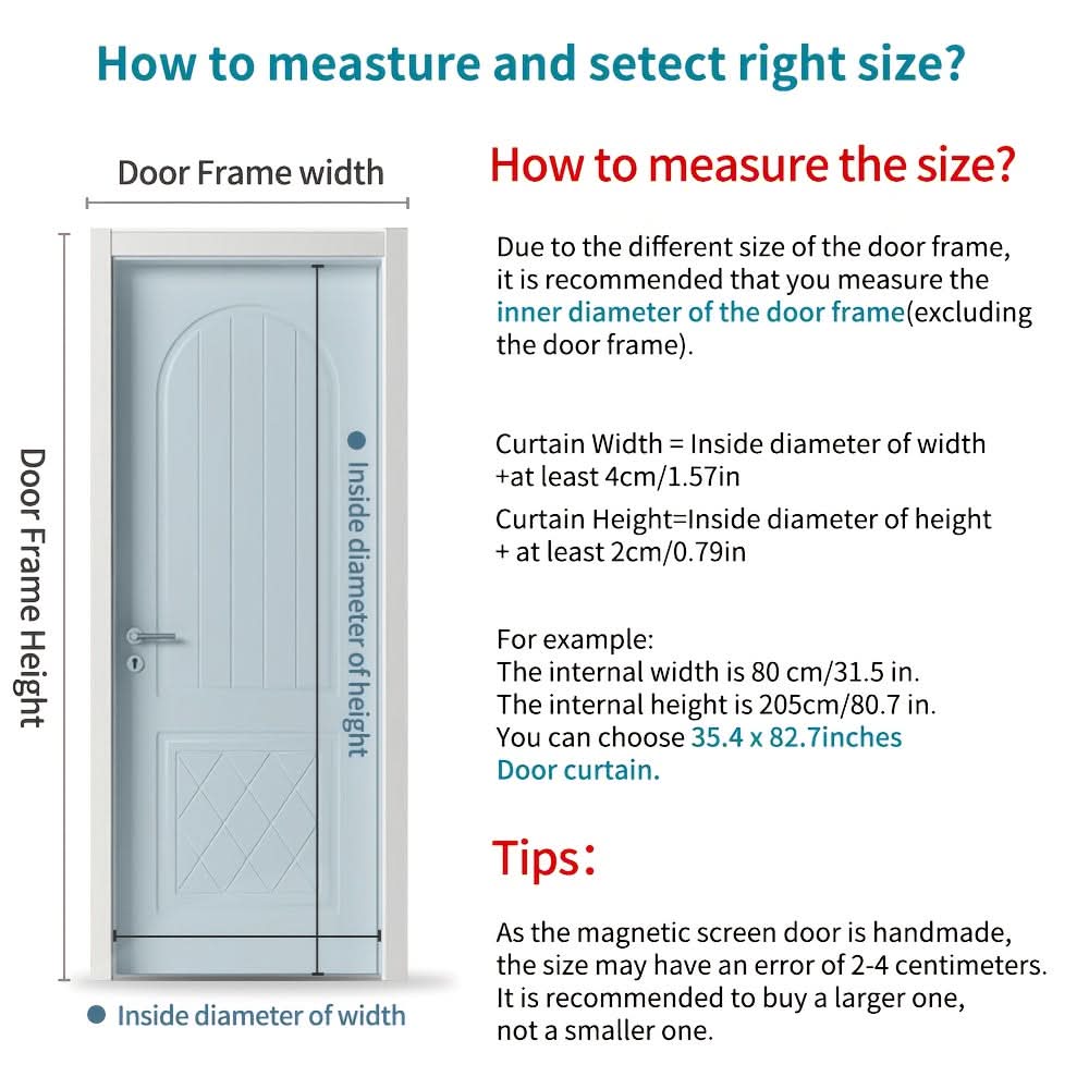 Magnetic Mosquito Screen Door Curtain | 20 Size Options | Fiberglass Mesh with Auto-Close for Pet-Friendly Airflow