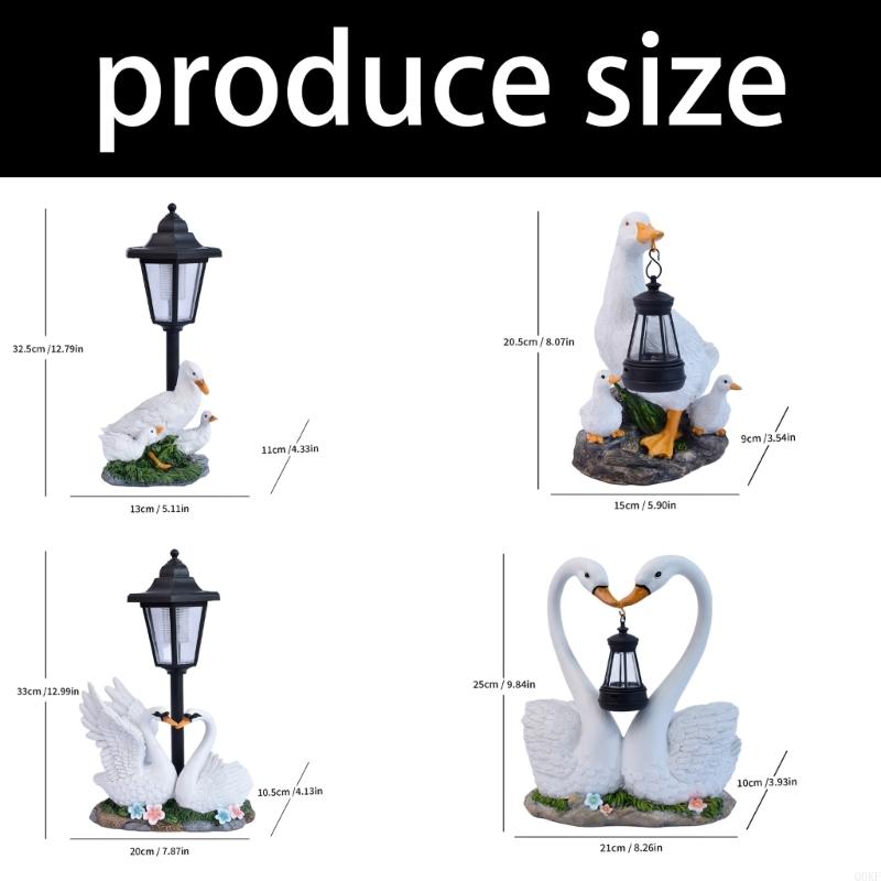 Solar-Powered Duck & Swan Garden Ornament with Lantern | 5 Hand-Painted Styles | Auto Dusk-to-Dawn Outdoor Lighting