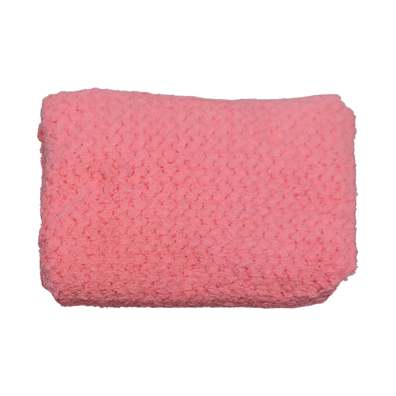 Coral Velvet Hair Towel Wrap 23.6 x 39.4 In | Quick-Dry Microfiber | Khaki, Blue, Pink & Gray | Frizz-Reducing Button Closure