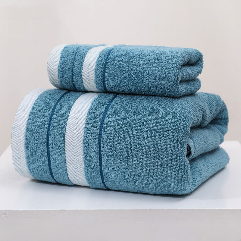 5-Piece Polyester Towel Set with Gold Stripe Accent | 4 Colors | Bath, Hand & Washcloth Bundle for Everyday Comfort
