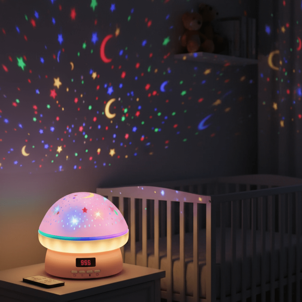 GLOWLIGHT - Magical Star Projector with 16 Colors & Timer Function - Pink