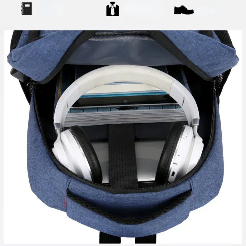 Waterproof Travel Backpack for Men with USB Charging Port | Ultralight Daypack for Work, School and Trips