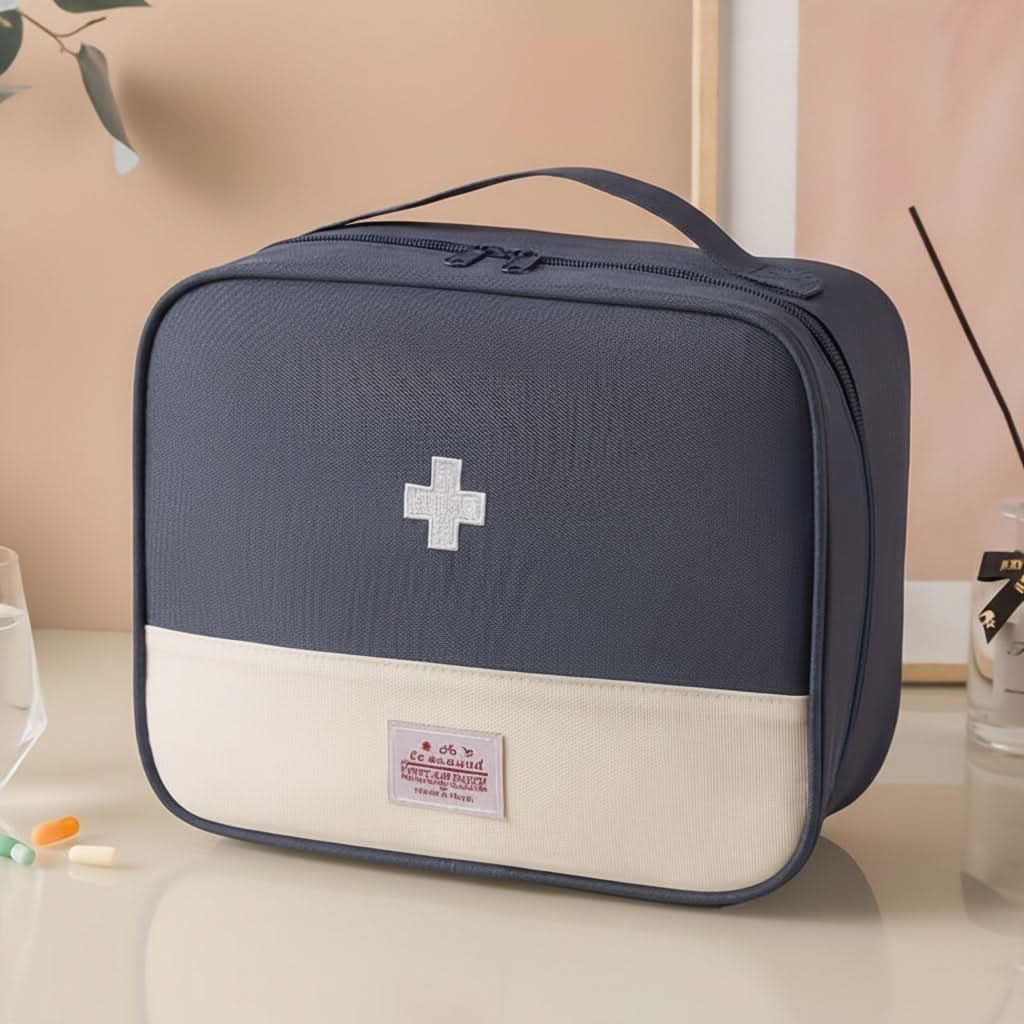 XL Portable First Aid Organizer Bag | Red, Blue, Pink or Yellow | Multi-Compartment Oxford Storage for Home & Travel