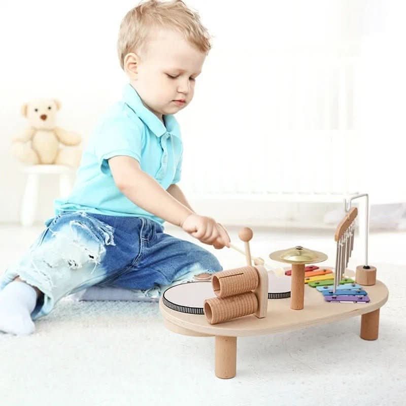 8-Piece Wooden Musical Toy Set | Xylophone, Drum, Cymbals & Rattle | Educational Instrument Play for Ages 12M+