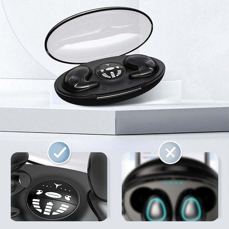Bluetooth Earbuds for Sleeping, IPX5 Waterproof | 24 Hours of Playtime with Charging Case and Built-In Mic