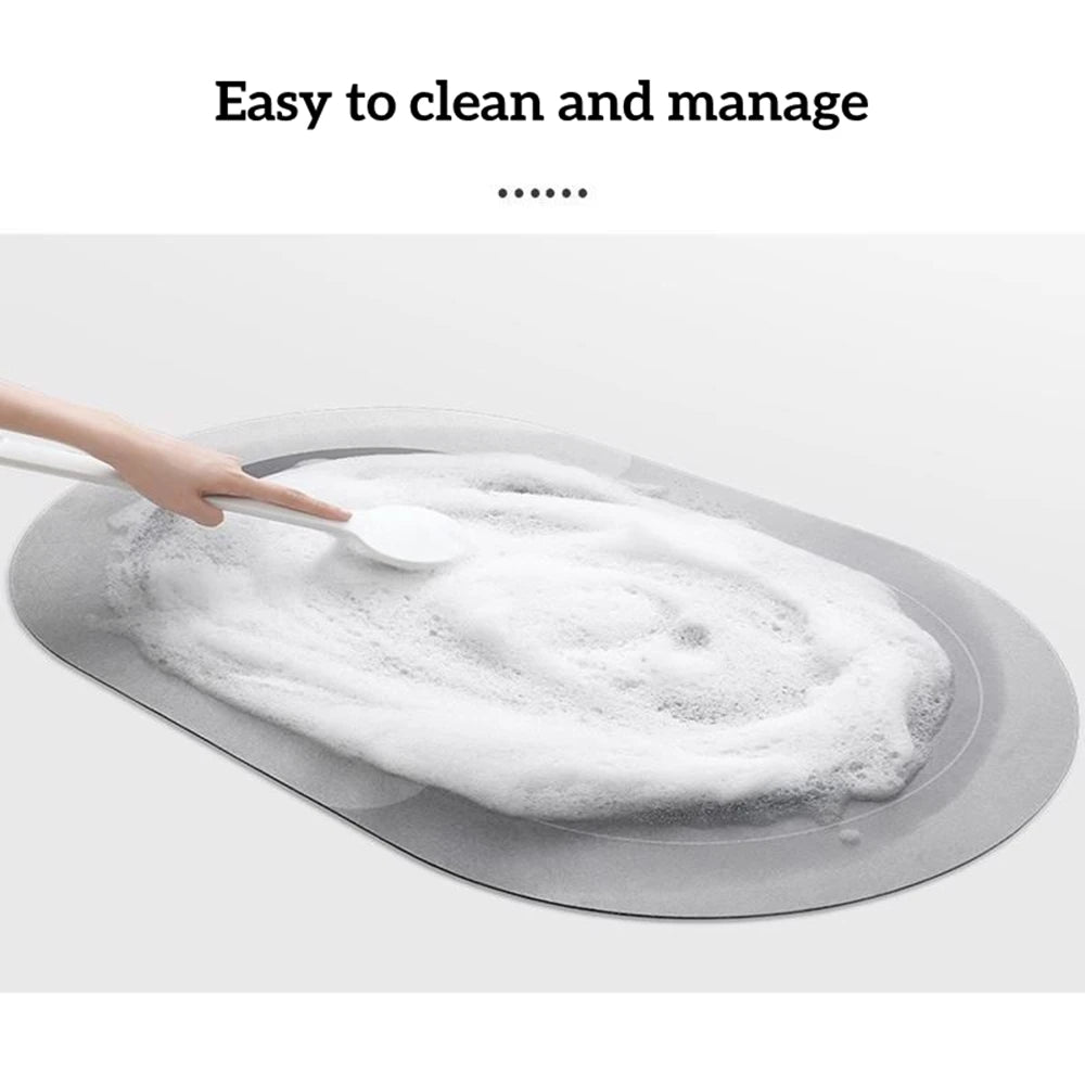 ABSORO NATUSTONE – Quick-drying diatomaceous earth bath mat for non-slip bathing comfort