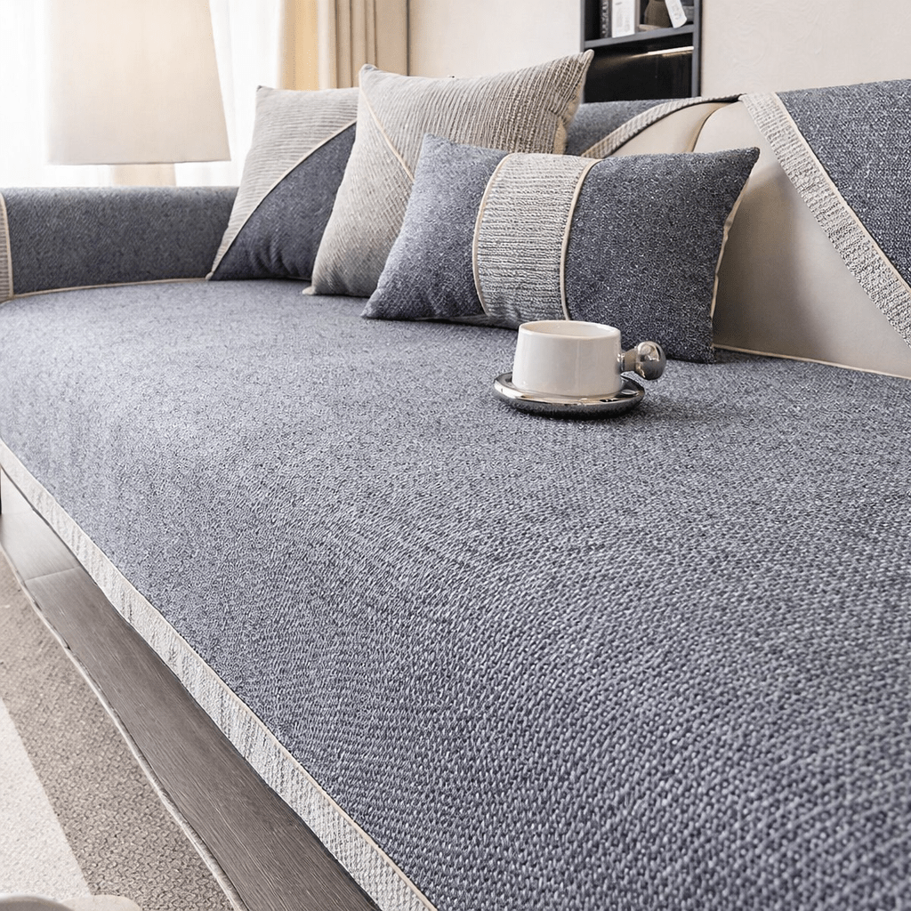 Non-Slip Cotton-Linen Sofa Cover | 7 Colors, 13 Sizes | Breathable All-Season Slipcover to Guard Against Stains & Wear