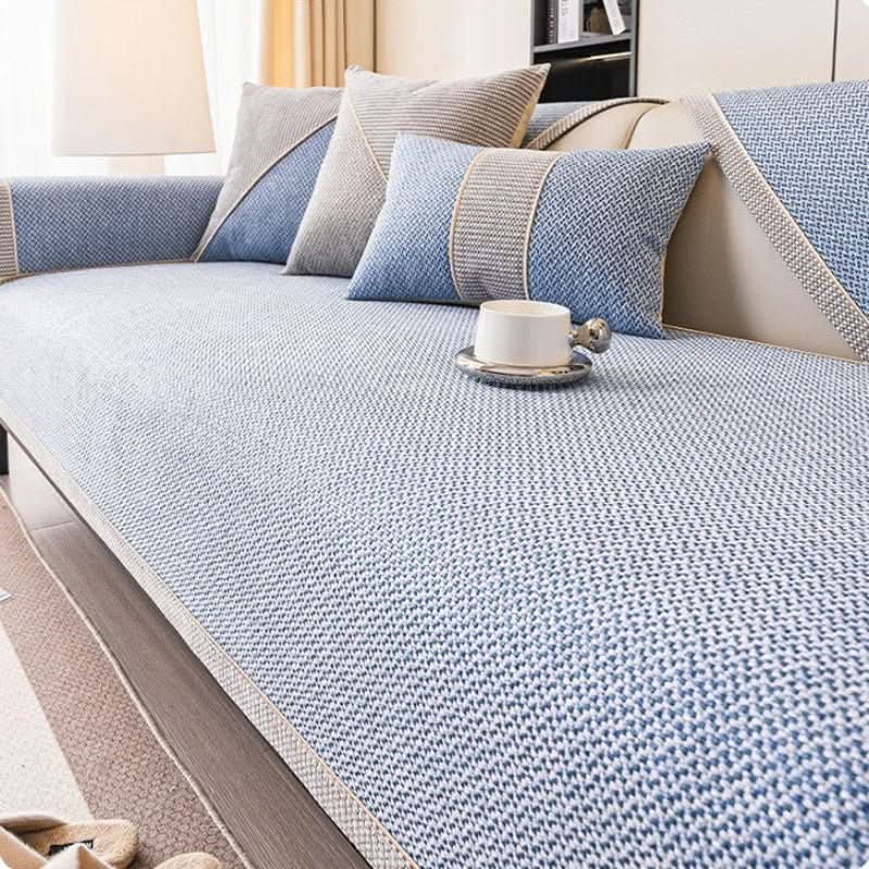 Non-Slip Cotton-Linen Sofa Cover | 7 Colors, 13 Sizes | Breathable All-Season Slipcover to Guard Against Stains & Wear