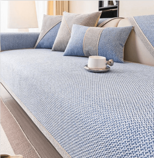 Non-Slip Cotton-Linen Sofa Cover | 7 Colors, 13 Sizes | Breathable All-Season Slipcover to Guard Against Stains & Wear