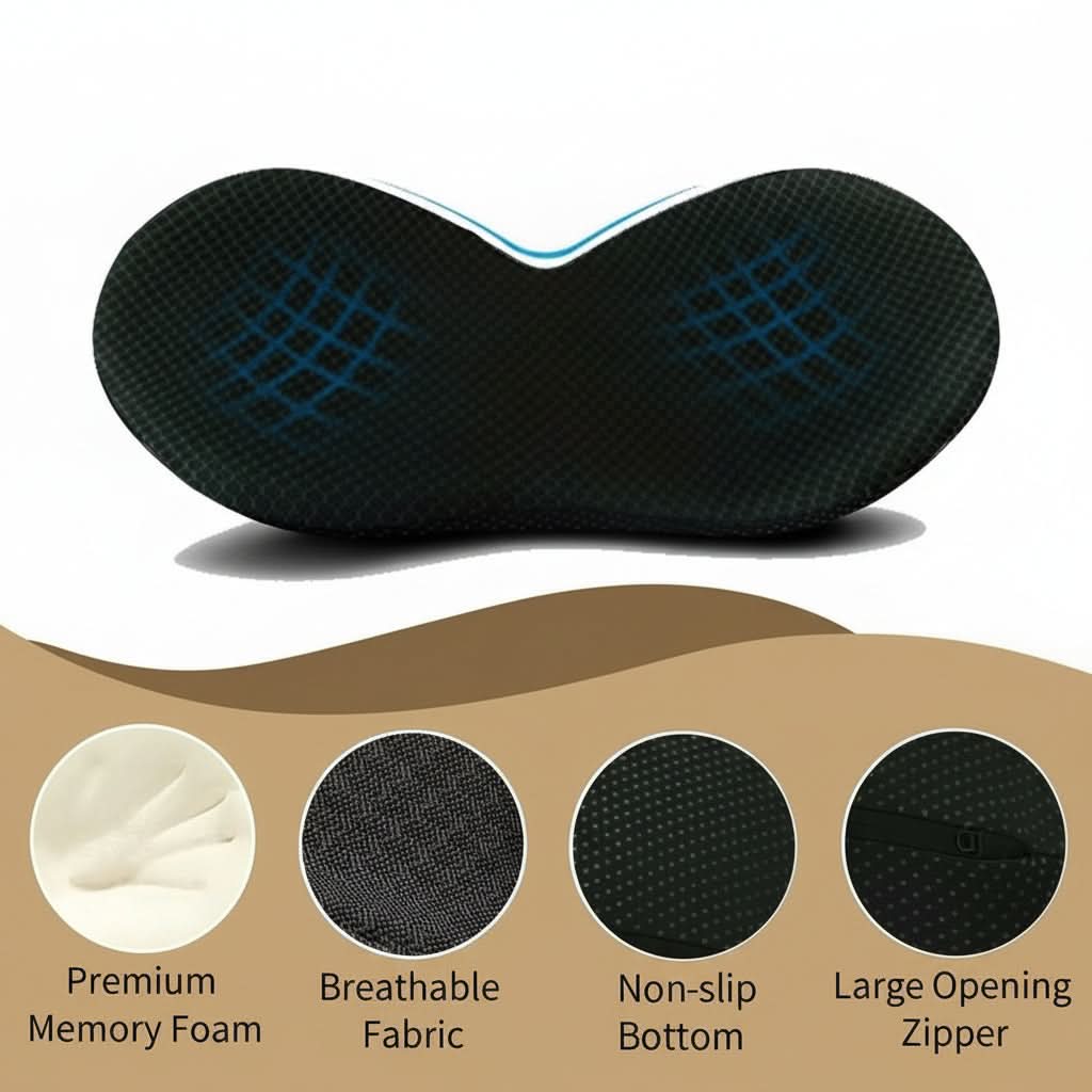 Sciatica Relief Seat Cushion Memory Foam Core | Removable Washable Cover | Orthopedic Support for Car, Office & Home