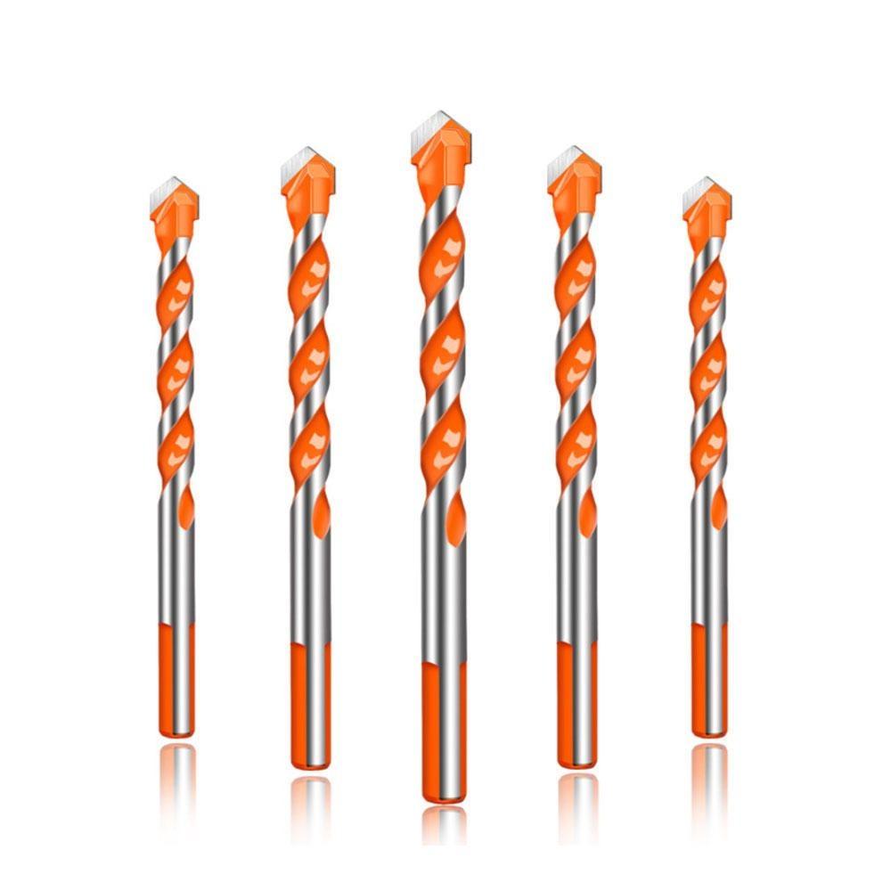 Six Piece Multi Material Drill Bit Set, 4 to 12 mm | Made for Tile, Concrete and Metal | Orange or Black Tips