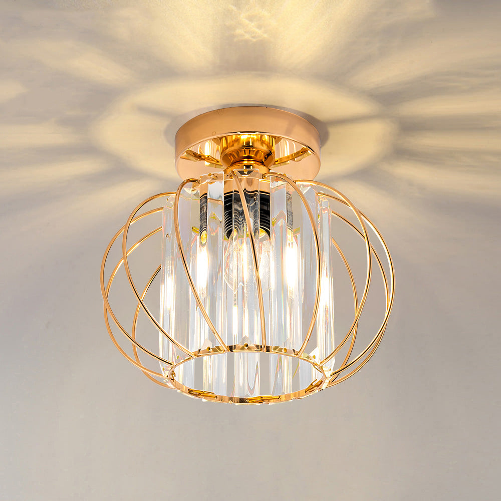 Nordic Glass Ceiling Light | Available in Black, Gold, or Silver | Minimal Design for Hallways and Living Spaces