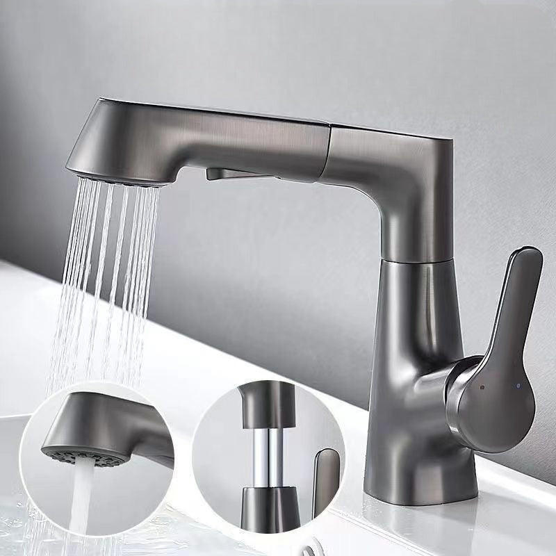 Bathroom Faucet with a Pull Out Sprayer That Extends 24 Inches | Rotates 360 Degrees, Two Modes | Brass Body, Ceramic Valve